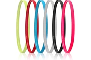 MINISOISO 6 Piezas Cinta Deportiva Pelo, Diadema Deportiva Elástica, Cinta Pelo Deporte Hombre Mujer Niño, Diadema Deportiva Fina Elásticas Antideslizantes, para Yoga Fútbol Jogging Correr