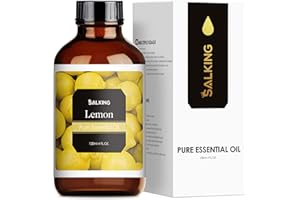 SALKING Olejek cytrynowy 120 ml, 100% czysty naturalny olejek eteryczny z cytryny do dyfuzora aromatów, aromaterapii, olejek zapachowy do lamp zapachowych, nawilżacza powietrza, masażu, mydła,