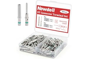 Newdeli Deutsch Pin Connector Kit 90 Pairs Deutsch Solid Pin and Socket DT Contact/Terminal, DT Connector Contact Size 16 Male Pin/Female Socket, Suit for Wire Size 14-20AWG