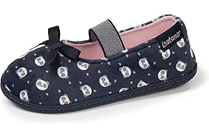 Isotoner Chaussons pantoufles Ballerines fille avec élastique de maintien, semelle antidérapante