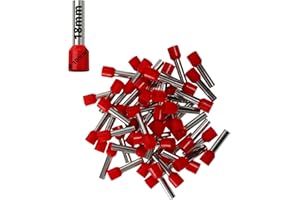 Afeld Elektro Lot de 50 embouts de câble isolés rouges 10 mm² - Longueur totale : 18 mm - Longueur totale : 28 mm - Pour conducteurs à fils fins et à fils fins