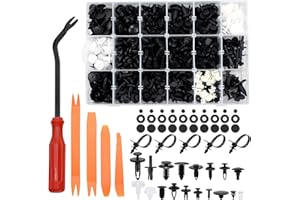 YIBANG Car Retainer Kit, 435 Pcs Car Body Trim Clips Universal Auto Black Nylon Clips Plastic Rivet Car Clips Assortment with Fastener Remover Tools, Cable Ties, Bumper Push Retainer