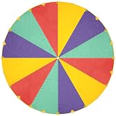 THE TWIDDLERS Large Rainbow Parachute with 24 Handles for Kids - 6m