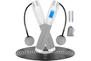 Tivifore Corde per saltare, Corda per Saltare Senza Cordone, Corda Salto Regolabile con Timer, Calorie Conta Elettronico LCD, Speed Corda di Salto Regolabile Portatili,L'uomo/Donna/Bambini/Fitness/Perdita