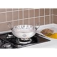 Taluka Stainless Steel 4500ML/4.5 Litre Hammered Triply Induction Compatible Kadai/Wok/kadhai Heavy Guage Cookware 32.5 CM 1880 Gram