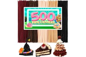 Tiehuoxia 500 PCS Pipe Cleaners, 5 Colors Pipe Cleaners for Crafts, Arts and Crafts Supplies for DIY, Decorations (Brown)