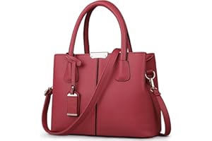 DIRRONA Mode Femme Sac à Main Sac D'épaule Voyage Sac Bandoulière élégant Sac Cabas Femmes Étanche Sac à Main PU Cuir Décontractée Bandoulière Rouge