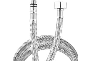 XIFIRY Pack of 2 Kitchen/Basin Monobloc Mixer Tap Connectors Flexible Pipes Tails British Standard Pipe M10 x1/2 Fitting 500mm Long (500mm)