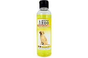 MISTER ZOO – Champú antiparásitos para Perros con Aroma de Citronella, Champú Anti pulgas para Mascotas, antiparasitarios Perros, Protector de plagas, Repelente de Insectos para Perros (250 ml)