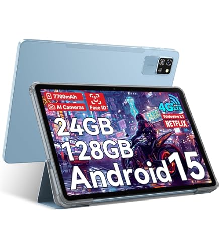 Blackview Android 15 Tablet Tab 60 Pro (2025), tablet 10 inch, 12 GB 128 GB (TF 2 TB), 5G WLAN mobiele telefoon, Octa Core T606, batterij 7700 mAh, Widevine L1/GPS/Face