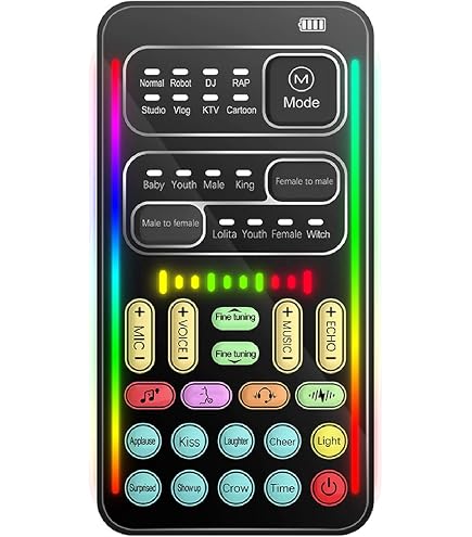 Produktbild von Soundkarte Für Pc V8 Live Soundkarte Mikrofonzubehör, Voice Changer Soundkarte Mit Mehreren Soundeffekten, Multifunktionale Intelligente Lautstärke Für Gesang, Live, Musik Gaming Mischpult