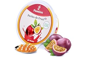 Nostea - Perle per Bubble Tea Frutto della passione - Popping Boba 100% Vegano, Senza Glutine - Perle al Succo di Frutta per Tè, Bevande, Dessert - Produzione Francese - 450 gr