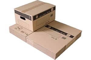 Pack and Move - Lot 20 cartons déménagement stockage S - 36 x 28x 18 cm - Poignées renforcées - 1 adhésif offert