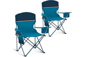 ‎HIGH POINT SPORTS HIGH POINT SPORTS Campingstuhl Faltbar 2er Set bis 102kg Campingsessel Klappstuhl mit Getränkehaltern Faltstuhl Camping Angelstuhl Klappbar mit Armlehnen Outdoorstuhl (Blau)