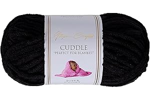 Utopia Crafts Cuddle Super Chunky Chenille Soft Yarn for Knitting and Crochet (Black, 100g)