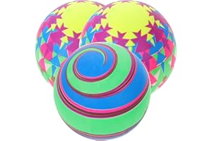 SEWACC Ballon de Plage PVC Rainbow Balls 3 Pièces Piscine D anniversaire Party Favors Play Beach Ball Jeu pour Des Activités de Terrain de Jeu de Plein Air (Couleur Aléatoire)