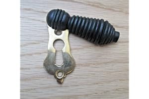 S & S INTERNATIONAL Beehive Old Style Keyhole Key Hole Covers Escutcheon Covered (Black Ebony and Brass Wooden)