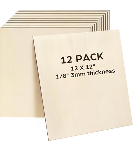 Dofiki 15 stuks 3mm berken multiplex 1/8 x11.8 x 11.8 multiplex plaat voor lasersnijden graveren hout branden DIY 300 x300 x3mm berken blad