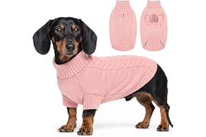 ASENKU Hundepullover Kleine Hunde M,Winter Warm Hundepulli, Waschbar Rollkragen Gestrickt Hunde Pullover Strickpullover für Französische Bulldogge,Schnauzer,Maltese,Bichon Frise,Boston Terrier