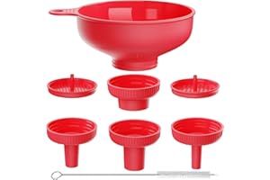 Breiter Mund Küchen Trichter, BALIWELL Lebensmittelqualität Kunststoff-Kochkonservierungstrichter mit 4 Größen Ausläufen(1,1cm-5cm）