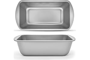 SOL 2pk Loaf Tins for Baking 2lb – Non-Stick Bread Tins 21 x 11 x 6.4cm – Durable Baking Moulds for Homemade Bread, Cakes, Loaves, Meatloaf, Oven Use, Kitchen Baking & Food Prep