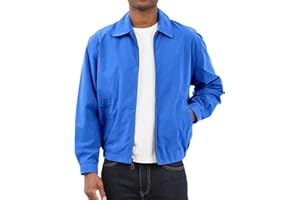 LONDON FOG Męska kasztanowa kurtka golfowa z zamkiem błyskawicznym (regularne i duże rozmiary), bawełna, lekka, Kobalt, L