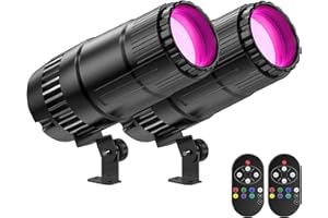 KRIDERISH 2 Stück 30W Pinspot LED RGBW 4 en 1 LED Punktstrahler 4 Modi mit Fernbedienung Mini Strahl Spot Spiegelkugelprojektor für Bar Tanzhallen Party Hochzeit