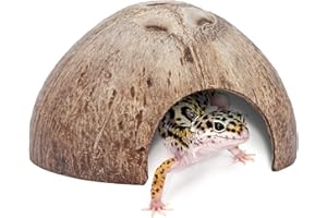 Niteangel 2er Pack Natürliche Kokosnuss Verstecke für Reptilien, Eidechsen, Spinnen und Aquarium Fisch Versteckhöhlen (Smooth Surface)