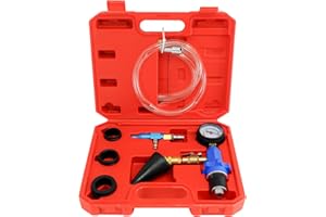 NSGMXT Cooling System Coolant Vacuum Purge and Refill Kit Automotive Pneumatic Antifreeze Filler w/ 4 Sizes Adapter Case Hose YT-98024