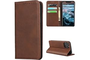 Copmob Hülle iPhone 12 Pro Max,Flip Leder Brieftasche Handyhülle,[3 Kartensteckplatz][Ständerfunktion][Magnetverschluss],Klapphülle Ledertasche Schutzhülle für iPhone 12 Pro Max - Dunkelbraun