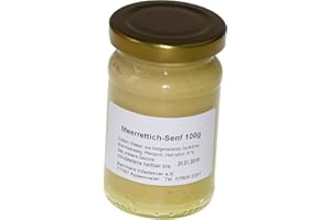 ‎WIEDEMER Wiedemer – würzig-scharfer Meerrettichsenf aus frischer Zubereitung mit ausgewählten natürlichen Zutaten – 1 Glas á 100ml Gourmet Senf für Salatdressing, Sauce, Fisch, Wurst, Tafelspitz u.v.m.