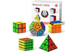 Vdealen Cubo Magico 2x2 4x4 Piramide Mirror Megaminx Magic Cube, Lisci Speed Cube Confezione da 5 per Principianti e Utenti Avanzati Cubo di Velocità, Regalo per Bambini Adolescenti Adulti