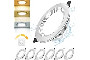Asstikoo Spot Led Encastrable Dimmable Extra Plat, Aluminium Spots LED 7W 700lumen IP44 220V-240V, Blanc Chaud 3000K, Blanc Neutre 4500K, Blanc Froid 6000K, Pour Salle de Bain, Salon, Lot de 6