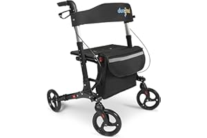 Dunimed Deambulatore pieghevole leggero - Facile da piegare per bagagliaio - Altezza regolabile - Include pratica borsa sotto il sedile