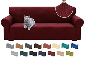 Ystyle Copridivano 3 Posti Con Braccioli, Super Elasticizzato Copri Divano, Copridivano Antigraffio Gatto, Copridivani Antiscivolo Antimacchia, Universale Sofa Cover Moderno, Bordeaux
