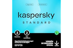 Kaspersky Standard Anti-Virus 2024 | 3 dispositivos | 2 años | Seguridad Avanzada | Protección Bancaria en línea | Optimización del rendimiento | PC/Mac/Móvil | Código por email