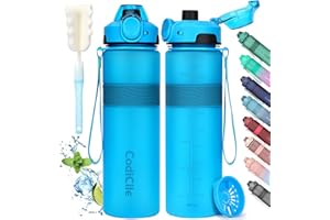 CodiCile Water Bottle, BPA Free 1l Water Bottle Leak Proof Drinks Bottle, Large Sports Bottle Great for Gym, School, Office and Travel (Blue)