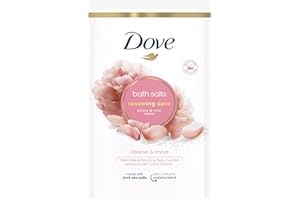 Dove Renewing Care Peony & Rose Bath Salts with skin-natural moisturisers to relax your mind & body, leaving your skin smooth & soft 900 g