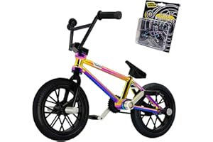 TAILWHIP Finger BMX, Mini Fahrrad Spielzeug mit echten Metall-Kugellagern (6X), Fingerbike aus Metalllegierung für Coole Tricks, ideal für Skatepark & kompatibel mit Finger-Skateboards, Multi