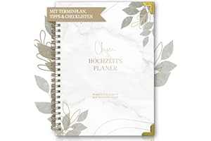 ‎BIROYAL BIROYAL Hochzeitsplaner Deutsch für den großen Tag, 160 Seiten Wedding Planner mit Terminplan, Checklisten, Zeitplan und Tipps, Hochzeit Buch mit Kalender, Tolles Geschenk zur Verlobung - DIN A4