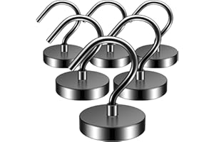 FINDMAG 6Pack Magnethaken Schwarz, 60lbs Neodym Magnet Haken, Extra Starke Magnetische Haken für Camping, Haushalt und Kreuzfahrt