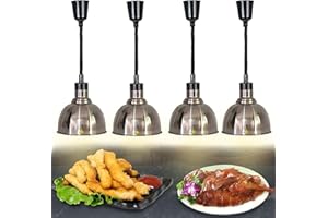 ‎BOVDC BOVDC Wärmelampe Küche, 25cm Lebensmittel Wärmelampe für Küche, Einstellbar Hängende Wärmelampen für Speisen Küche, Buffets und Hotels(A, 4 Stück)