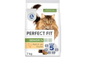 PERFECT FIT Senior Trockenfutter für ältere Katzen ab 7 Jahren - Huhn, 7 kg (1 Beutel)
