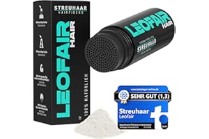 Leofair Haarverdichtung - 100% natürlich - Streuhaar für volles und dichtes Haar in Sekunden! Schütthaar in Premium Friseurqualität - 28g - Perfekter Look für Männer & Frauen (Weiß)