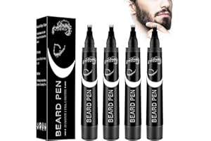 XdealCozyxc 4PCS Beard Pencil Filler for Men, Easy Waterproof Beard Pen (Black)