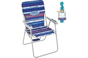 #WEJOY Sedia da Spiaggia Pieghevole, Sedia da Mare Leggera con Schienale Alto Portatile con Tracolla, Spiaggina Mare Sedia da Campeggio Esterno Giardino Picnic Piscina, 1/2 Pezzi