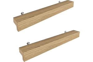 Sossai Holz Möbelgriffe aus Eiche | GAH01 | Lochabstand 128mm, Länge 188mm, 2 Stück