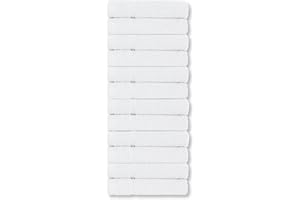 A & B TRADERS Pack of 12 Face Cloths Washcloths Extra Absorbent Cotton Luxury Plain Flannels 500 GSM 30 x 30 cm Gym Spa Sports White