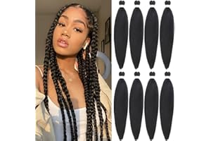 Xtrend 8 Packs 26 Zoll Brown EZ Braiding Hair Extensions Pre Stretched for Box Braids Yaki Straight Kanekalon Fiber Crochet Braiding Hair Extension 2#…