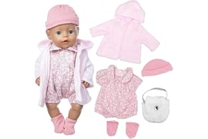 XERTEAM Accesorios para muñecas de 14 a 16 pulgadas, trajes de muñeca de bebé de 30 a 45 cm, abrigo de bolsa de felpa, calcetines, accesorios de ropa de muñeca para niñas/niños, regalos de cumpleaños (sin